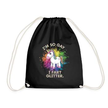 I'm so Gay Unicorn für Schwule - Turnbeutel - Schwarz - Vorne