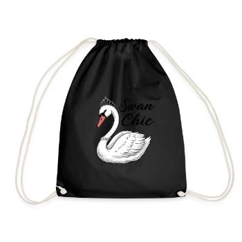 Eleganter Schwan für Schwan Fan - Turnbeutel - Schwarz - Vorne