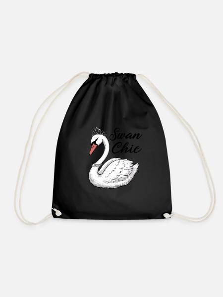 Eleganter Schwan für Schwan Fan - Turnbeutel - Schwarz