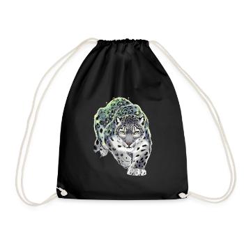 Schneeleopard Leopard Raubkatze - Turnbeutel - Schwarz - Vorne