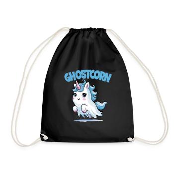 Ghostcorn Lustiges Einhorn Geist Halloween Humor - Turnbeutel - Schwarz - Vorne