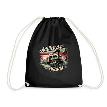 Addicted To Trains - Turnbeutel - Schwarz - Vorne