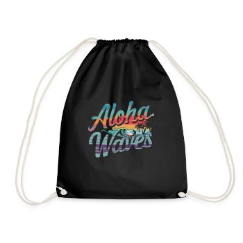Surfing for surfers in summer by the sea - Drawstring Bag - black - Front
