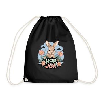 Hop Joy Bunny Pâques, un plaisir mignon pour tout le monde - Sac de sport léger - noir - Devant