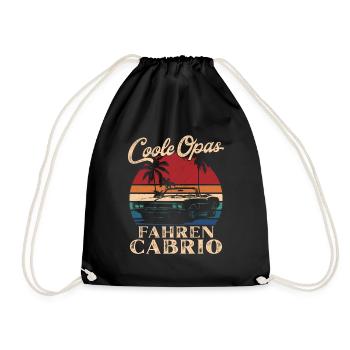 Cool Grandpas Driving Convertible Retro Grandpa - Drawstring Bag - black - Front