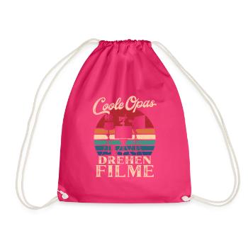 Coole Opas drehen Filme Retro Großvater - Turnbeutel - Fuchsia - Vorne
