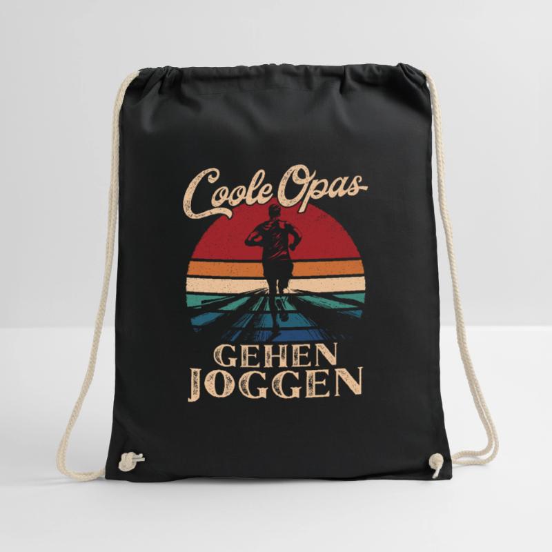 Coole Opas gehen Joggen Retro Großvater Turnbeutel