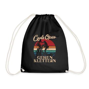Cool Grandpas Go Climbing Retro Grandpa - Drawstring Bag - black - Front