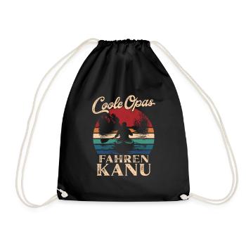 Cool Grandpas Canoeing Retro Grandpa - Drawstring Bag - black - Front