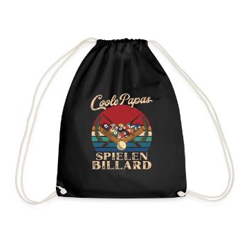 Coole Papas spielen Billard Retro Vater Geschenk - Turnbeutel - Schwarz - Vorne