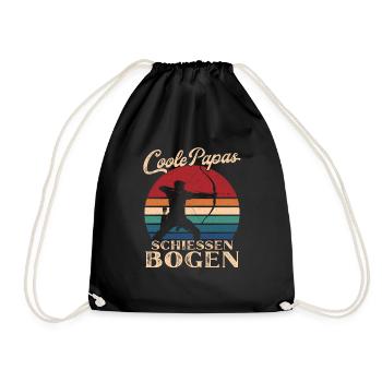 Cool Dads Shoot Bow and Arrow Dad Gift - Drawstring Bag - black - Front