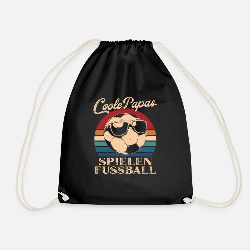 Coole Papas spielen Fußball Retro Vater Geschenk - Turnbeutel - Schwarz