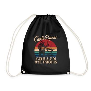 Cool Dads Grilling Retro Dad Gift - Drawstring Bag - black - Front