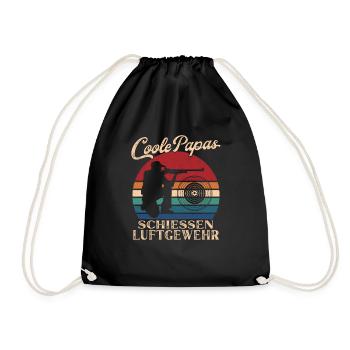 Cool Dads Shooting Air Rifle Dad Gift - Drawstring Bag - black - Front