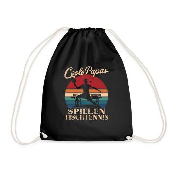 Coole Papas spielen Tischtennis Vater Geschenk - Turnbeutel - Schwarz - Vorne