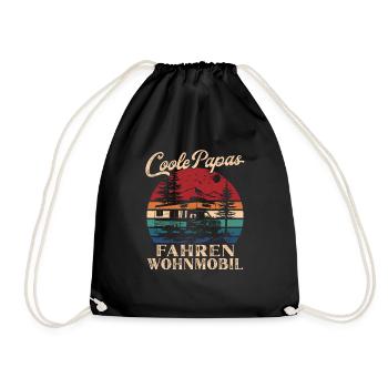 Coole Papas fahren Wohnmobil Retro Vater Geschenk - Turnbeutel - Schwarz - Vorne