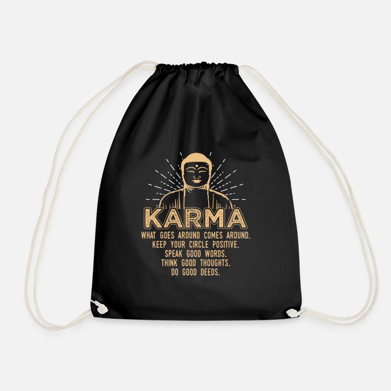 KARMA Buddha Quote - Turnbeutel - Schwarz
