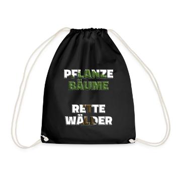 Trees Save Save Nature conservation Environmental protection Eco - Drawstring Bag - black - Front
