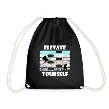 Elevate Wintersport Shirt & Geschenkidee - Turnbeutel - Schwarz - Vorne