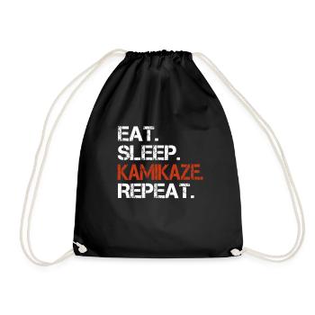 Eat Sleep Kamikaze Repeat - Drawstring Bag - black - Front