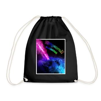 KITTYCORN, CAT, UNICORN, FANTASY, Gift - Drawstring Bag - black - Front
