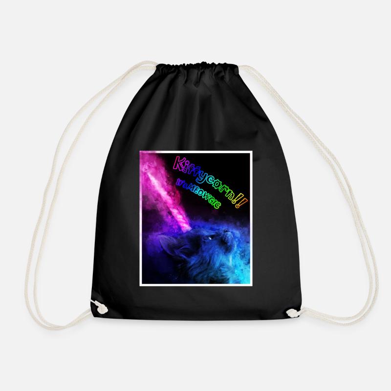 KITTYCORN, KATZE, EINHORN, FANTASY, Geschenk - Turnbeutel - Schwarz