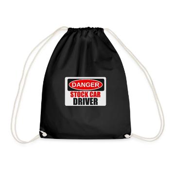 Attention Stock Car T-Shirt & Gift - Drawstring Bag - black - Front