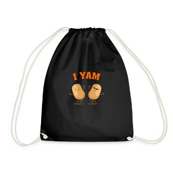 Ich Yam - sie ist meine süße Kartoffel - Turnbeutel - Schwarz - Vorne
