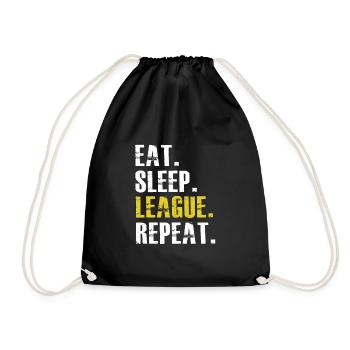 Eat Sleep League Repeat - Drawstring Bag - black - Front