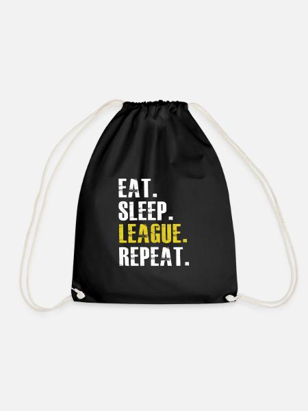 Eat Sleep League Repeat - Drawstring Bag - black