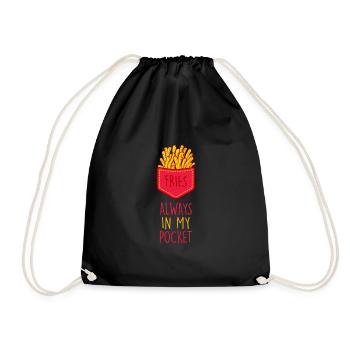 Fries always in your pocket - Drawstring Bag - black - Front