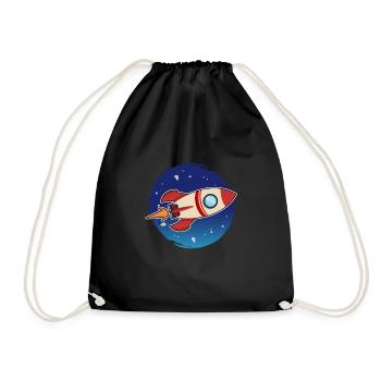 Fast Rocket Launches into space - Drawstring Bag - black - Front