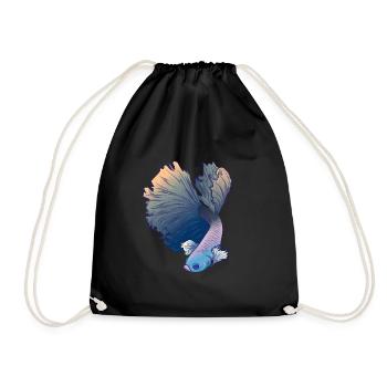 Betta Splendens Kampffisch Labyrinthfisch Geschenk - Turnbeutel - Schwarz - Vorne