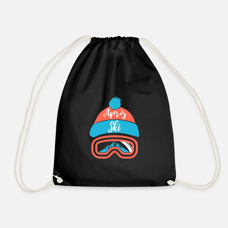 Skiing Skiing Skiing Skiing Skiing - Drawstring Bag - black