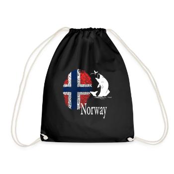 Norwegen Vintage Geschenk - Turnbeutel - Schwarz - Vorne