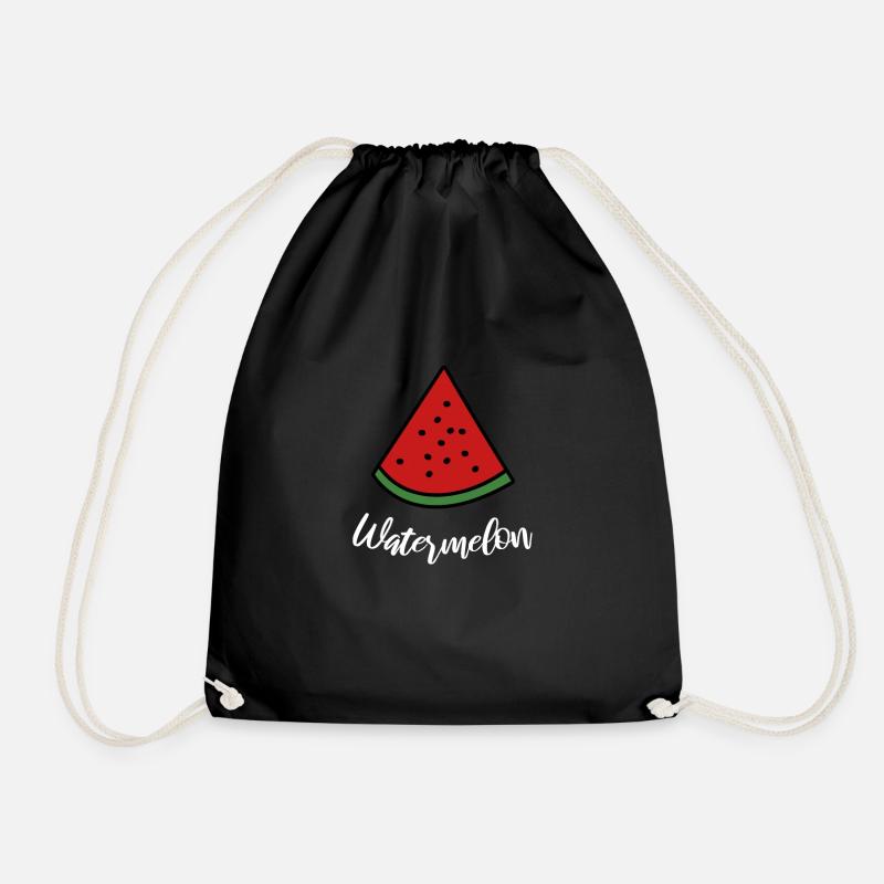 Watermelon - Drawstring Bag - black