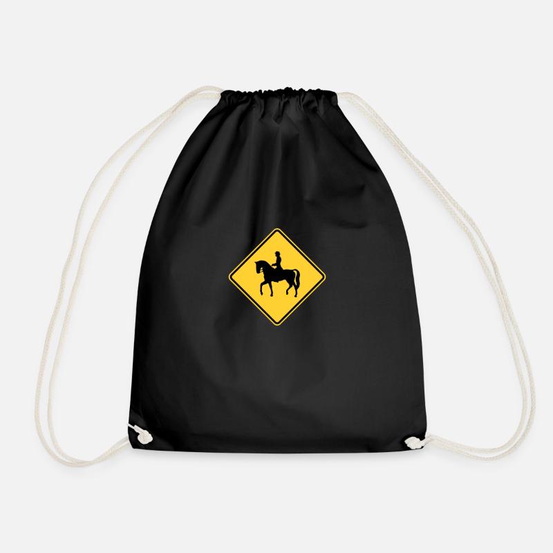 Dressage Riding - Drawstring Bag - black