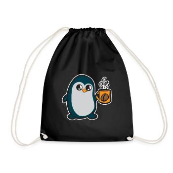 Café pingouin - Sac de sport léger - noir - Devant