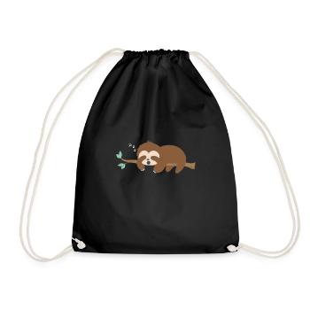 Funny sloth T-shirt Sloth is tired zZz - Drawstring Bag - black - Front