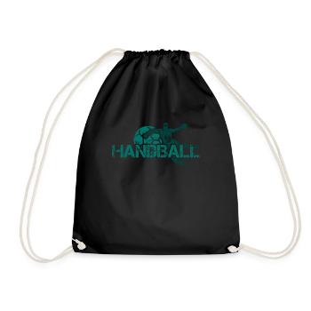 Handball Spieler Ball Torschuss - Turnbeutel - Schwarz - Vorne
