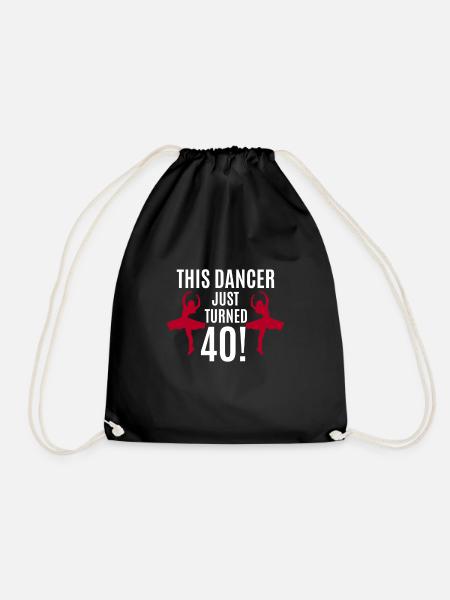 Tanzen & 40. Geburtstag Geschenk - Turnbeutel - Schwarz