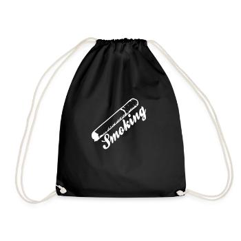Raucher T-Shirt - Turnbeutel - Schwarz - Vorne
