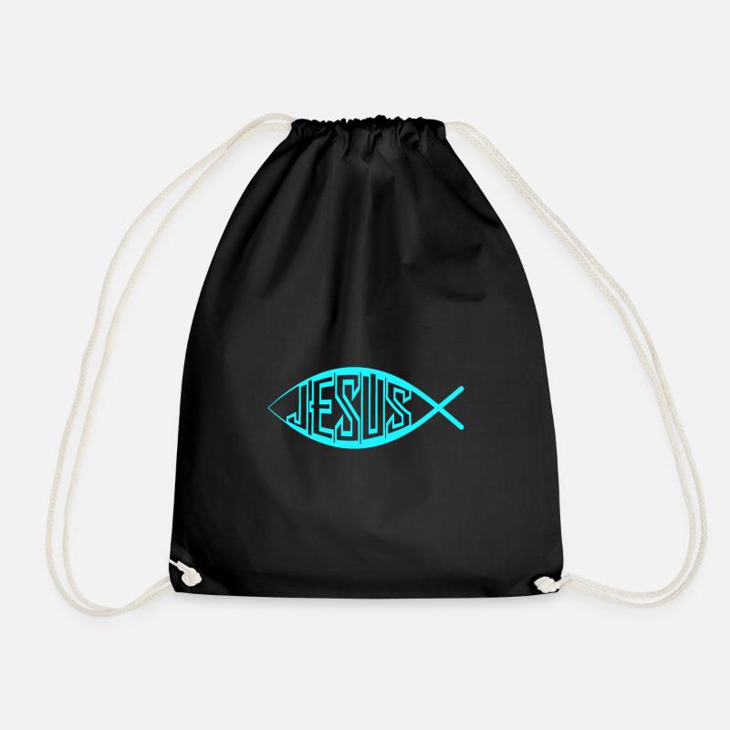 Jesus Fisch - Turnbeutel - Schwarz