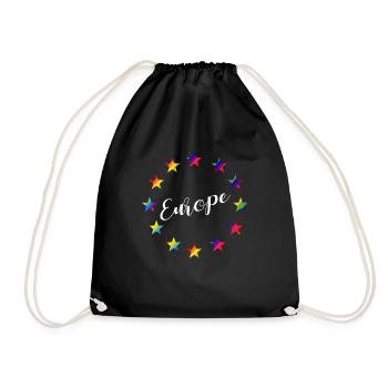 EU European Union stars rainbow colors - Drawstring Bag - black - Front