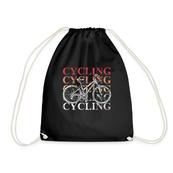 Cycling Cycling Cycling Cycling Cycling Bicycle - Drawstring Bag - black - Front