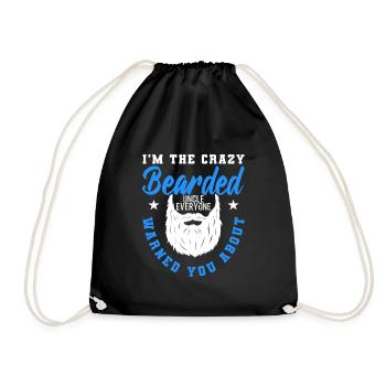 Cadeau drôle d'oncle barbu fou - Sac de sport léger - noir - Devant