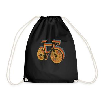 Retro vintage sport bike bicycle racing bike - Drawstring Bag - black - Front