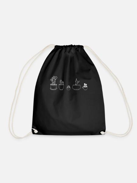 cactus - Drawstring Bag - black