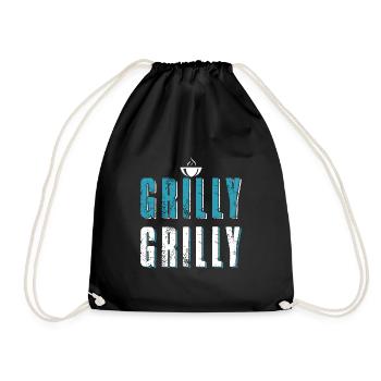 Funny BBQ Grill - Drawstring Bag - black - Front