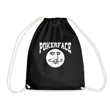 Pokerface König Spielkarte Poker - Turnbeutel - Schwarz - Vorne